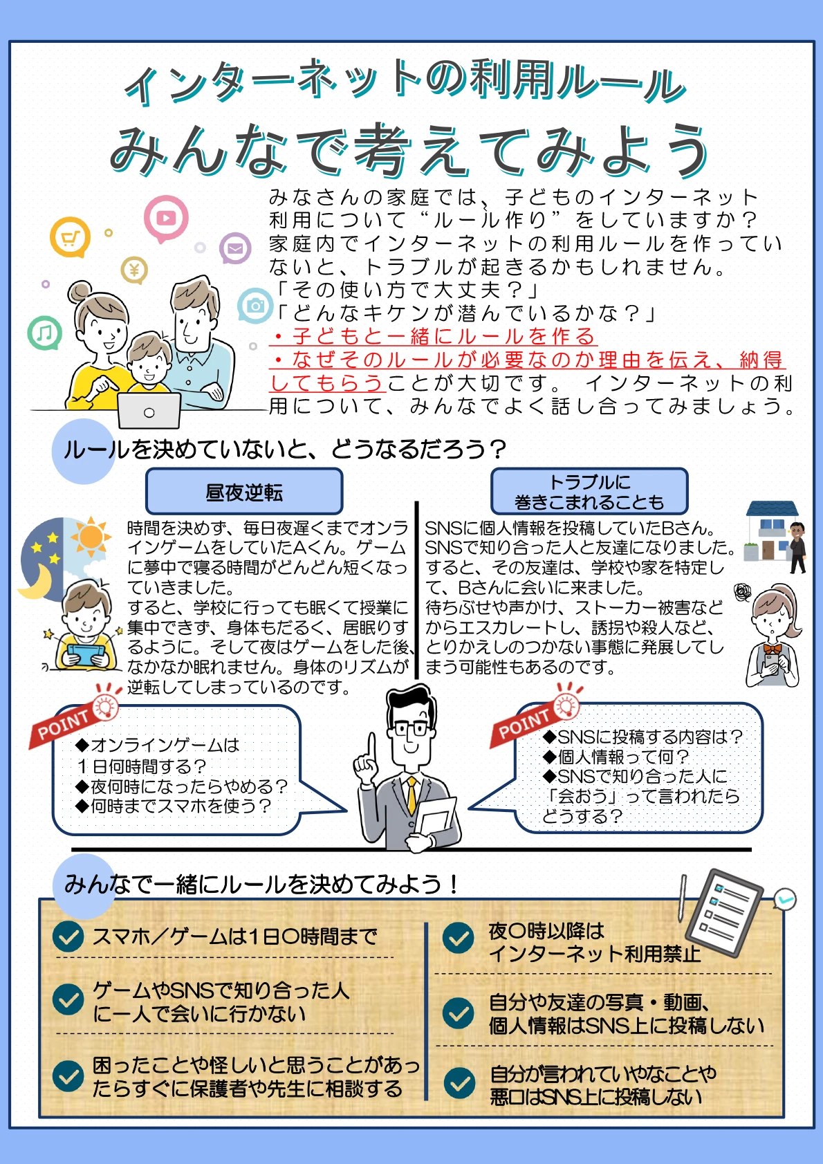 インターネットの利用ルール みんなで考えてみよう